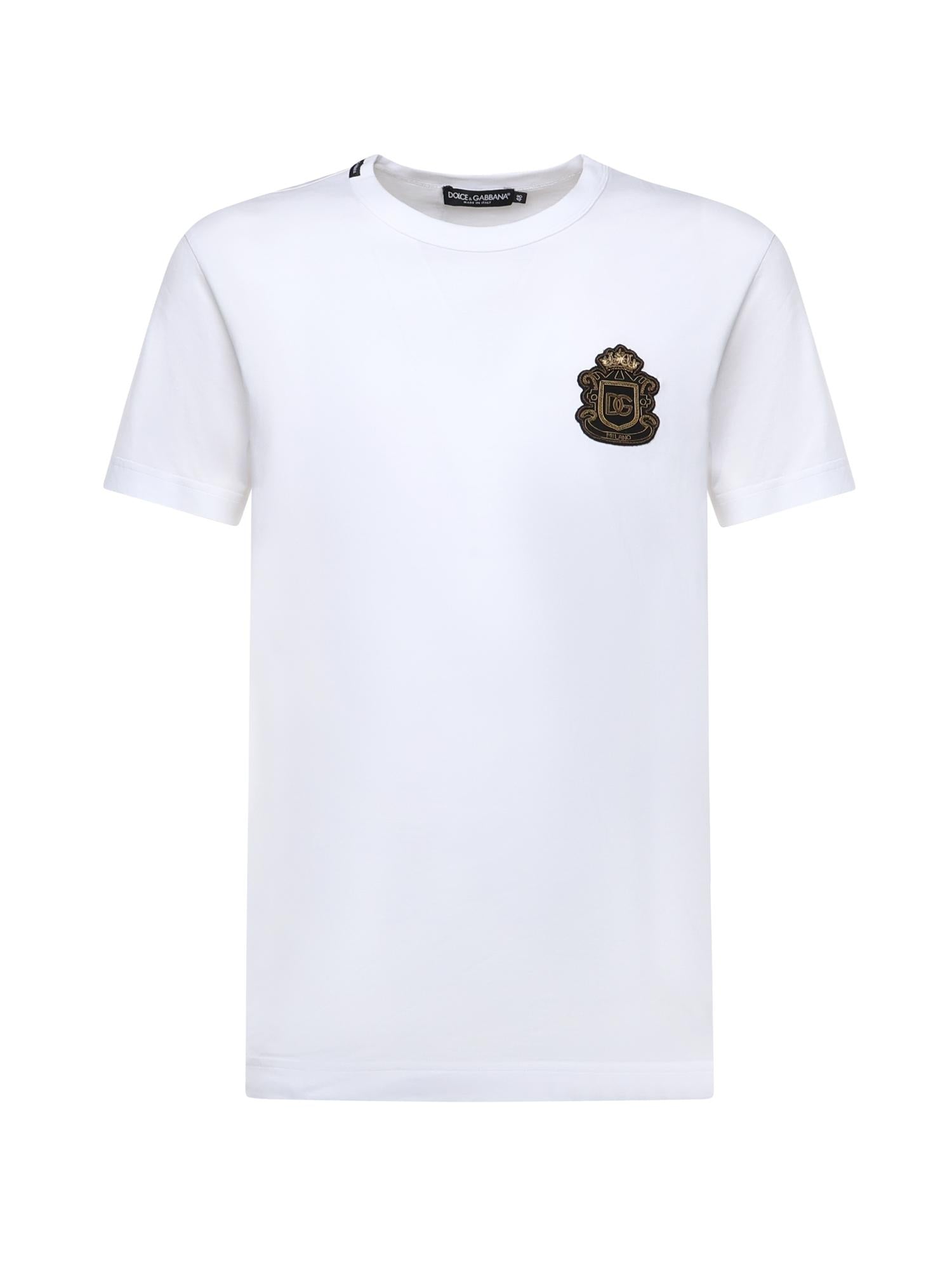 T-shirt in cotone con patch araldico G8PT1Z G7PZUW0800 DOLCE & GABBANA 