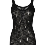 Canottiera a costine con strappi 105143 A2LPZ99 PINKO 