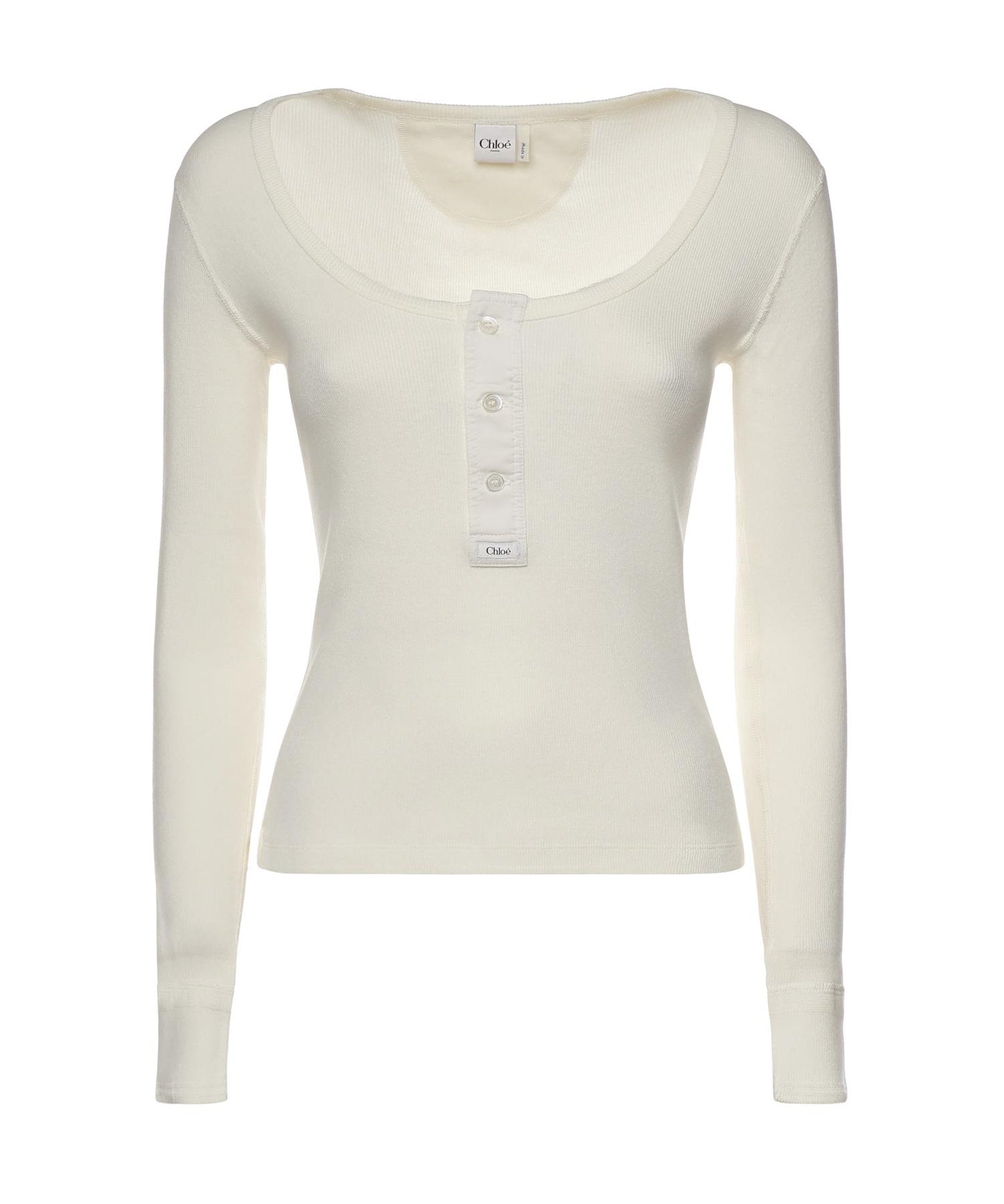 Camicia Henley in jersey di cotone CH26SJH29185 107 CHLOÉ 