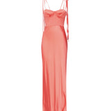 Abito lungo in satin 104996 A2GZN53 PINKO 
