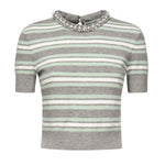 Maglia a righe con finiture in cristallo PF25050T GR SELF-PORTRAIT 