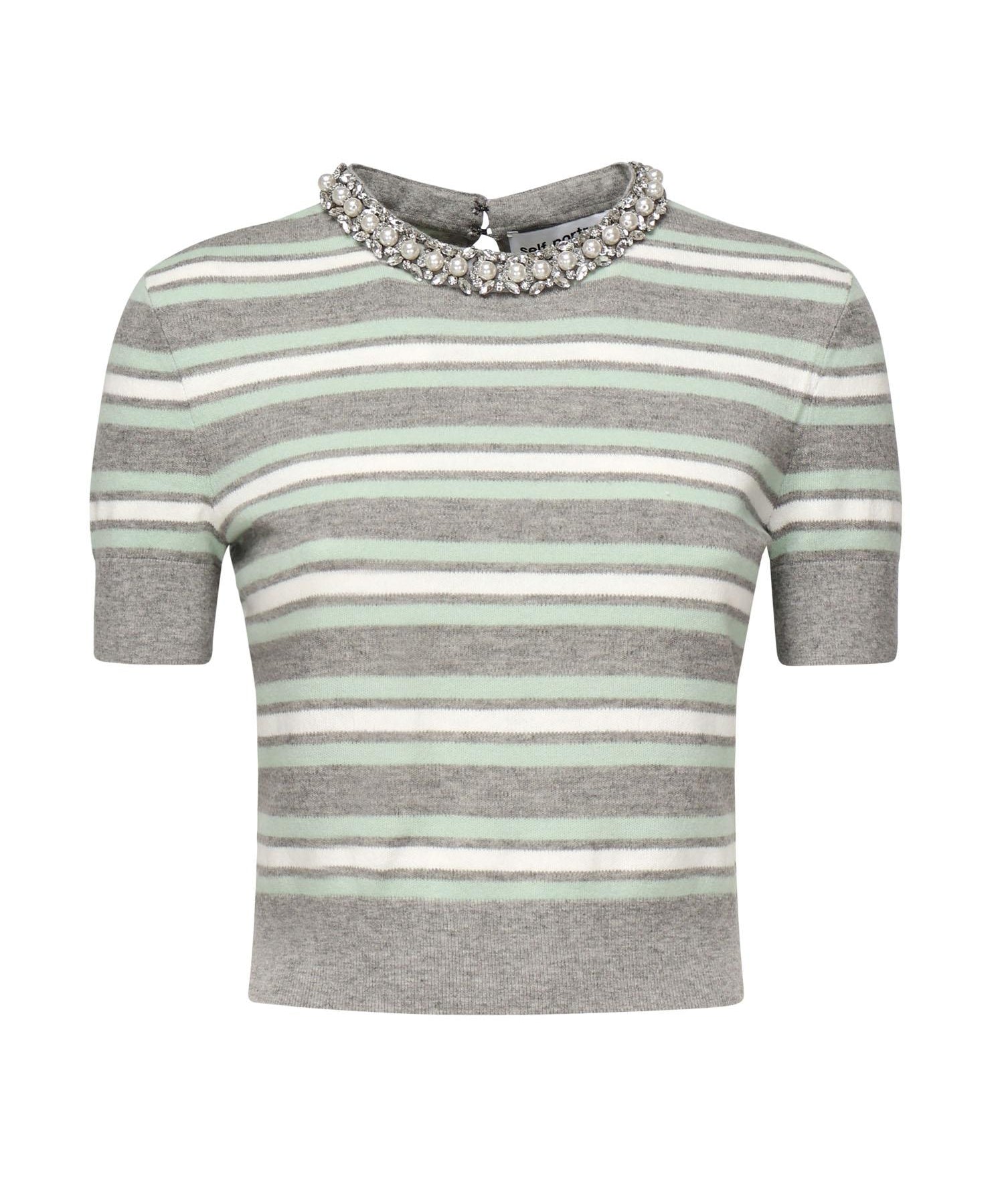 Maglia a righe con finiture in cristallo PF25050T GR SELF-PORTRAIT 