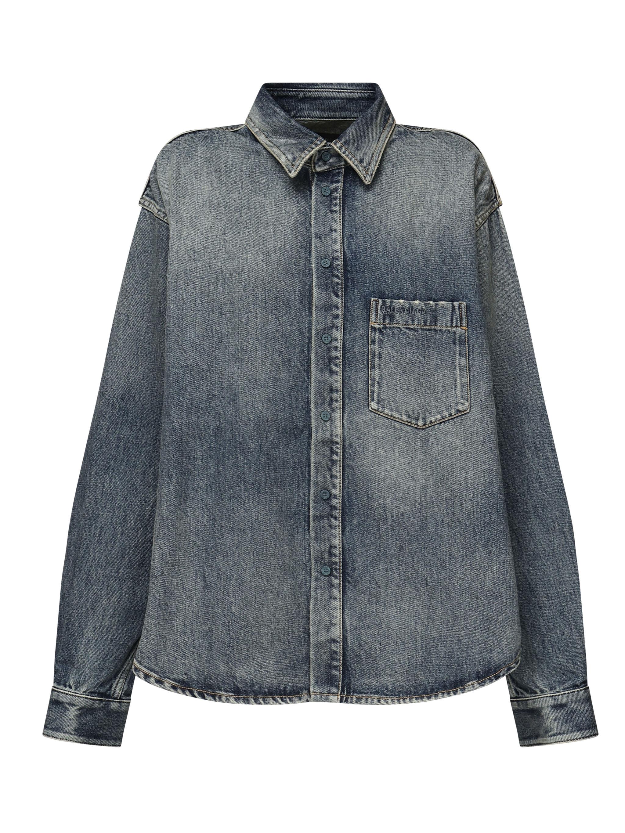 Camicia in cotone con Tasca sul Petto 783691 THW254245 BALENCIAGA 