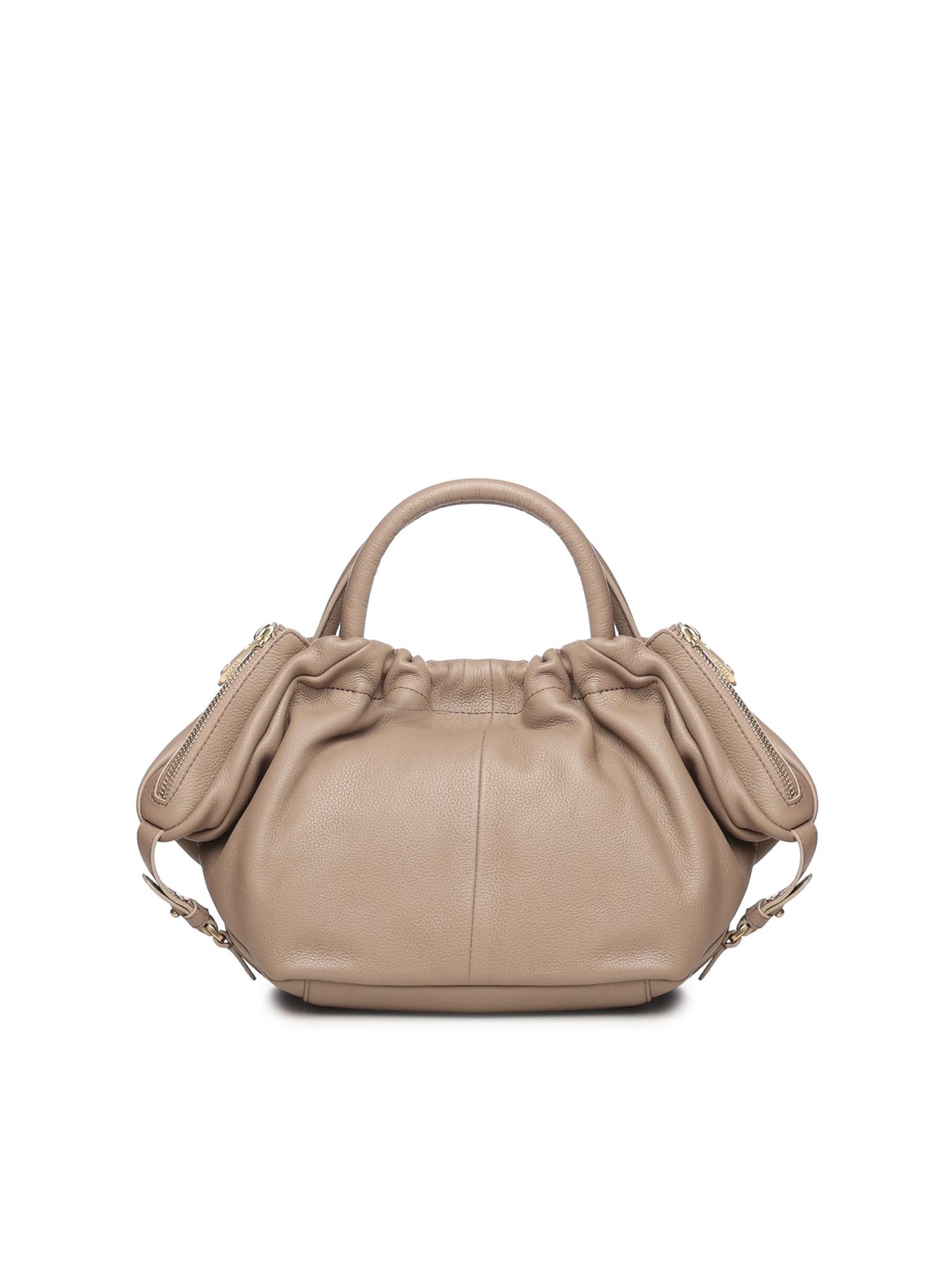 Borsa in pelle con logo<BR/> BIBP9E702 TAUPE BIASIA 