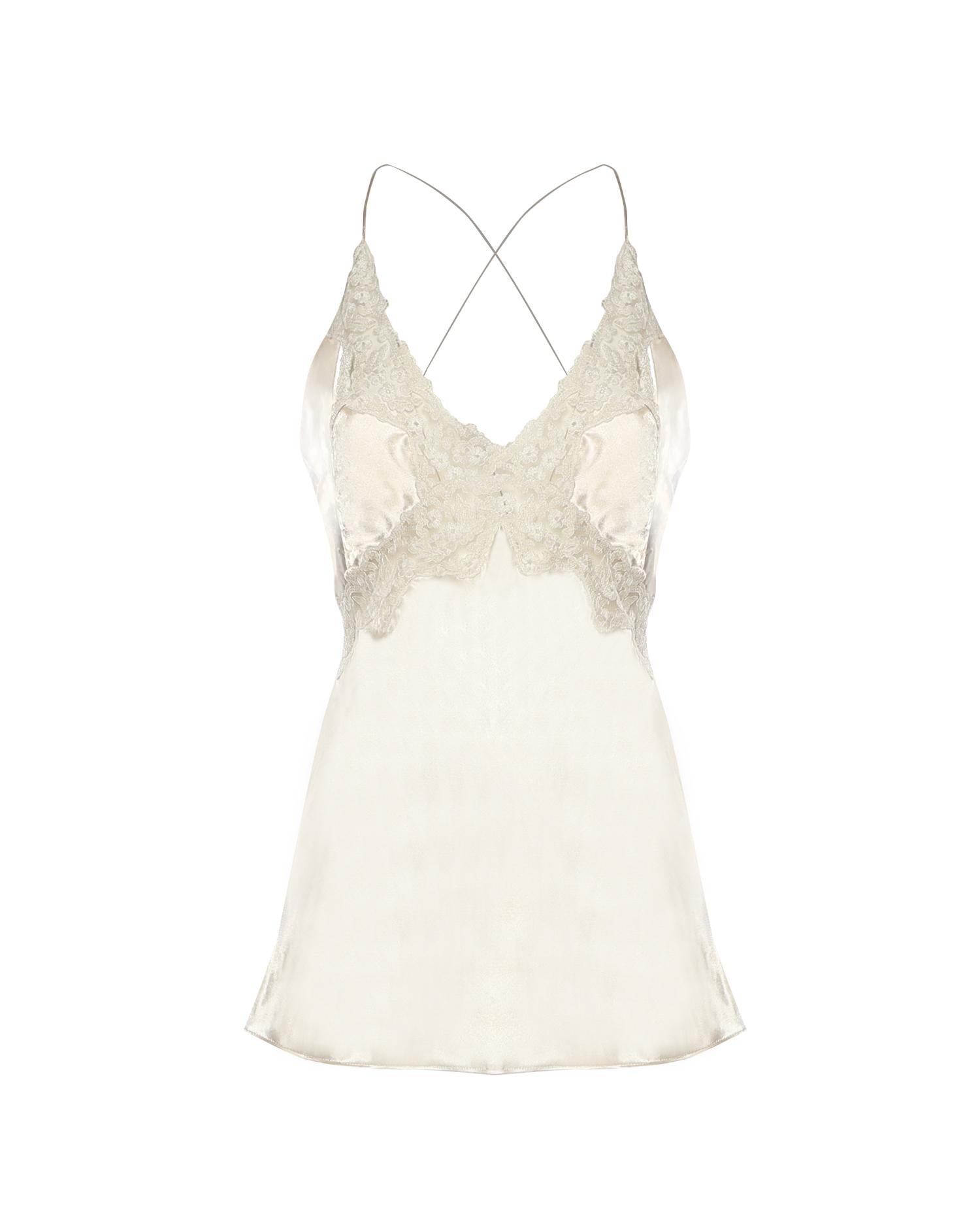 Top in raso con pizzo A08071627 0002 ALBERTA FERRETTI 
