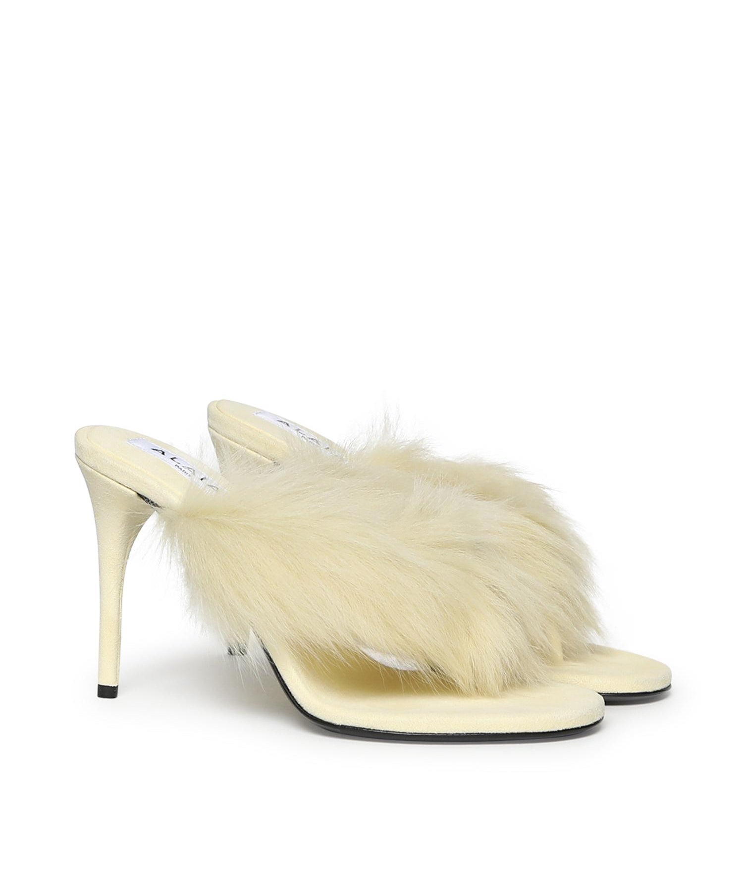 Mule infradito in pelle con shearling AA3S2005CK292 239 ALAIA 