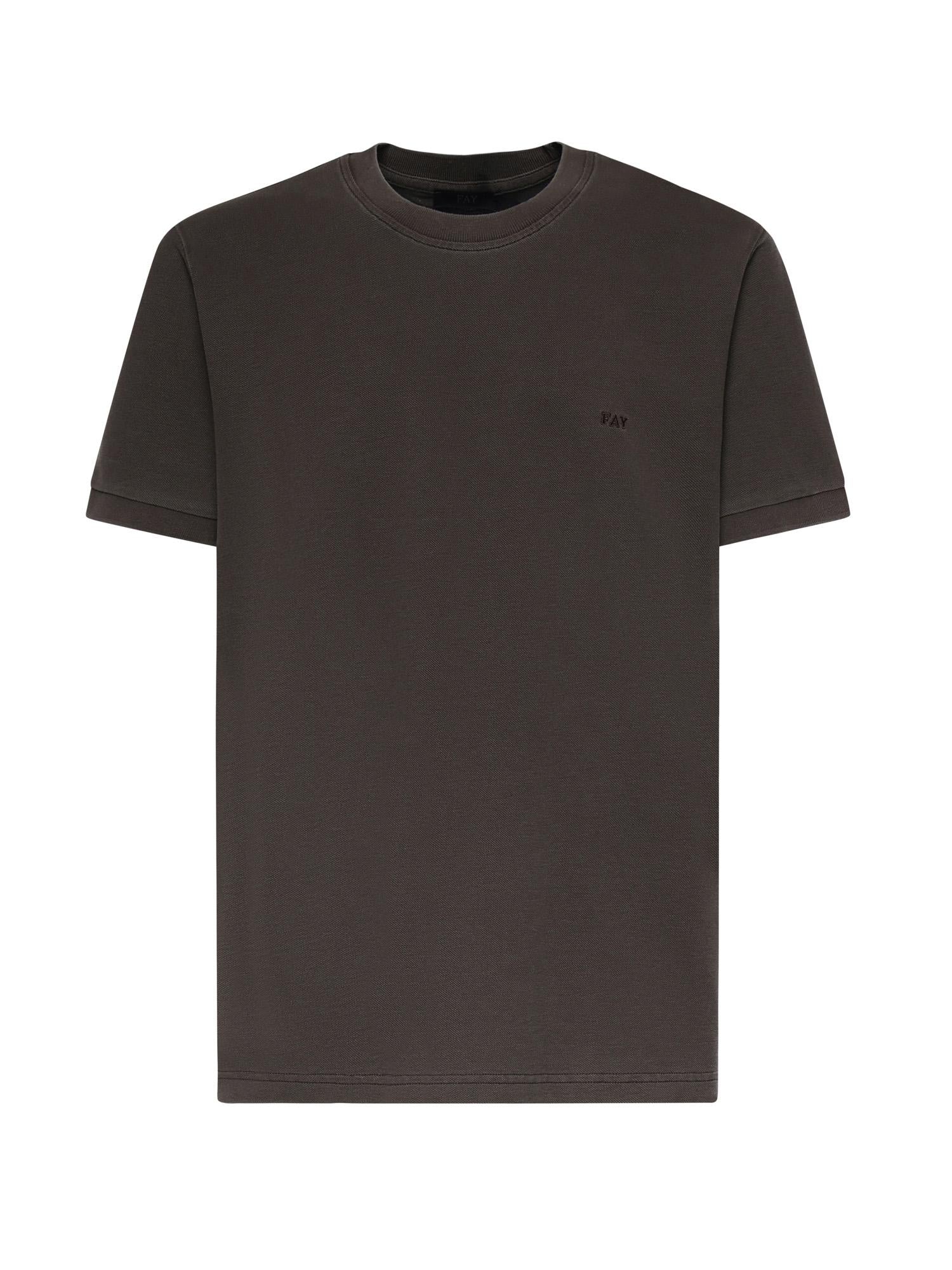 T-shirt in piquet di cotone NPMB352136TZEF S602 FAY 