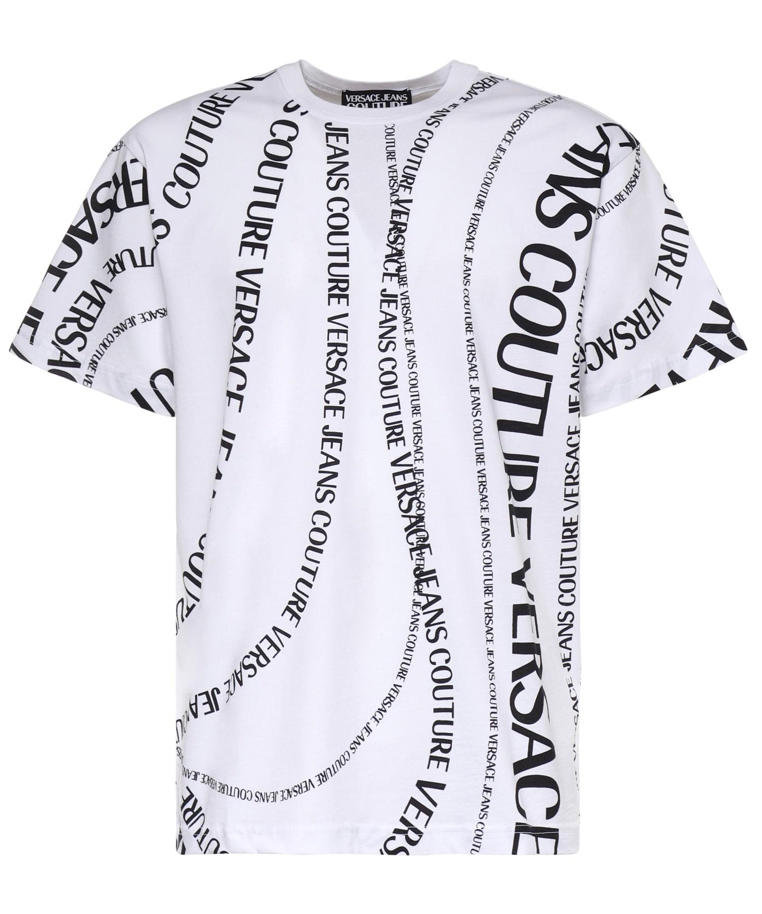 T-shirt in jersey di cotone con stampa 80GAH6R0 JS555L02 VERSACE JEANS COUTURE 