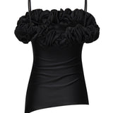 Top in jersey stretch con rouches COPT79F5001 BLK COPERNI 
