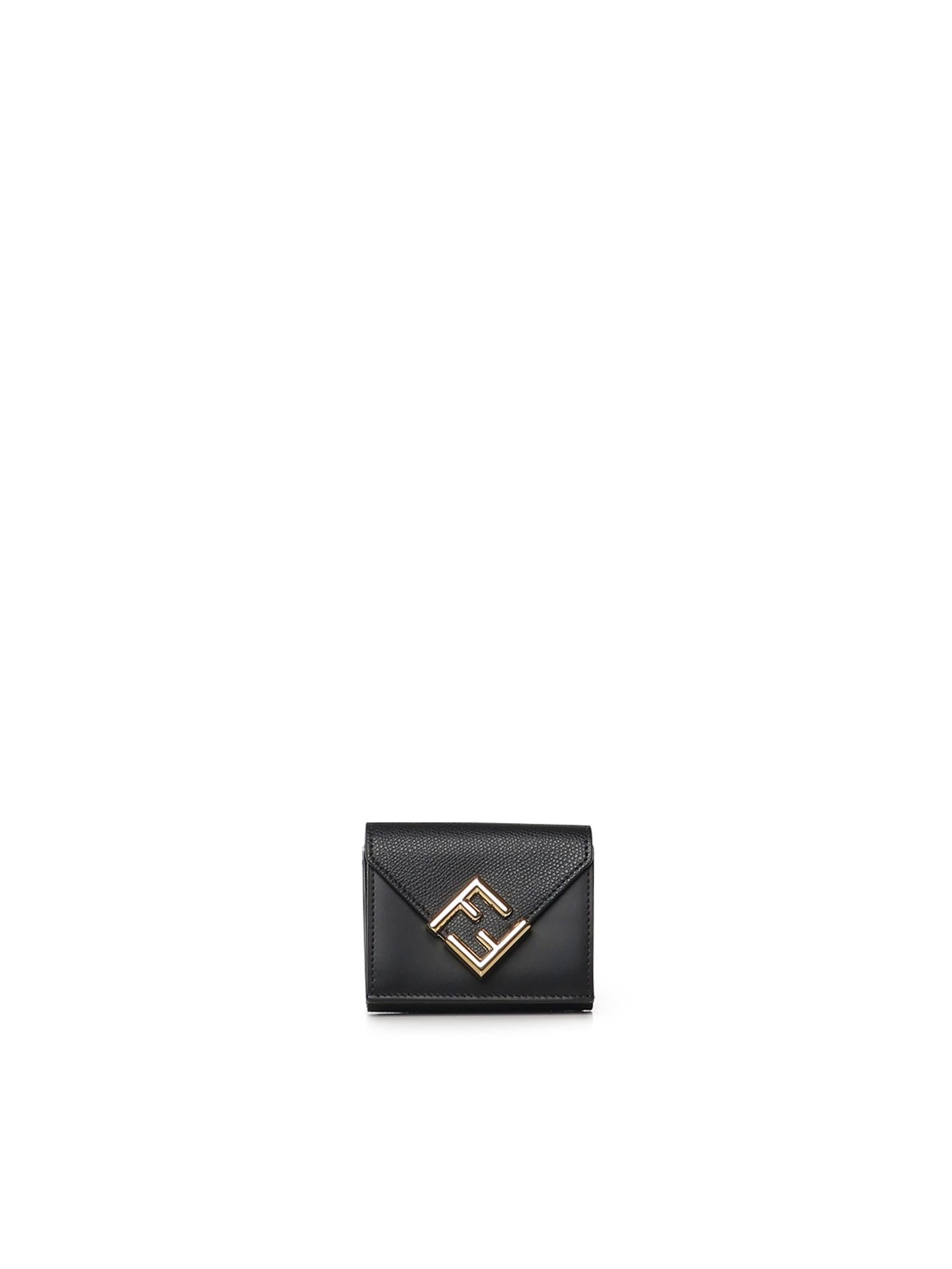 Portafoglio mini tri-fold FF diamonds in pelle 8M0480 ALWAF0KUR FENDI 