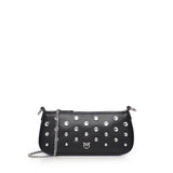 Borsa a spalla piccola Half Moon Horizontal in pelle con strass 105914 A2XQZ99N PINKO 