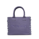 Borsa shopper Beach in canvas con logo 106673 A3A4J05 PINKO 
