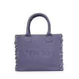 Borsa shopper Beach in canvas con logo 106673 A3A4J05 PINKO 