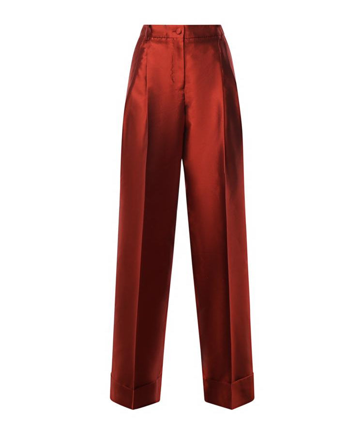 Pantaloni in mikado di seta FTDLHT FU116R0156 DOLCE & GABBANA 