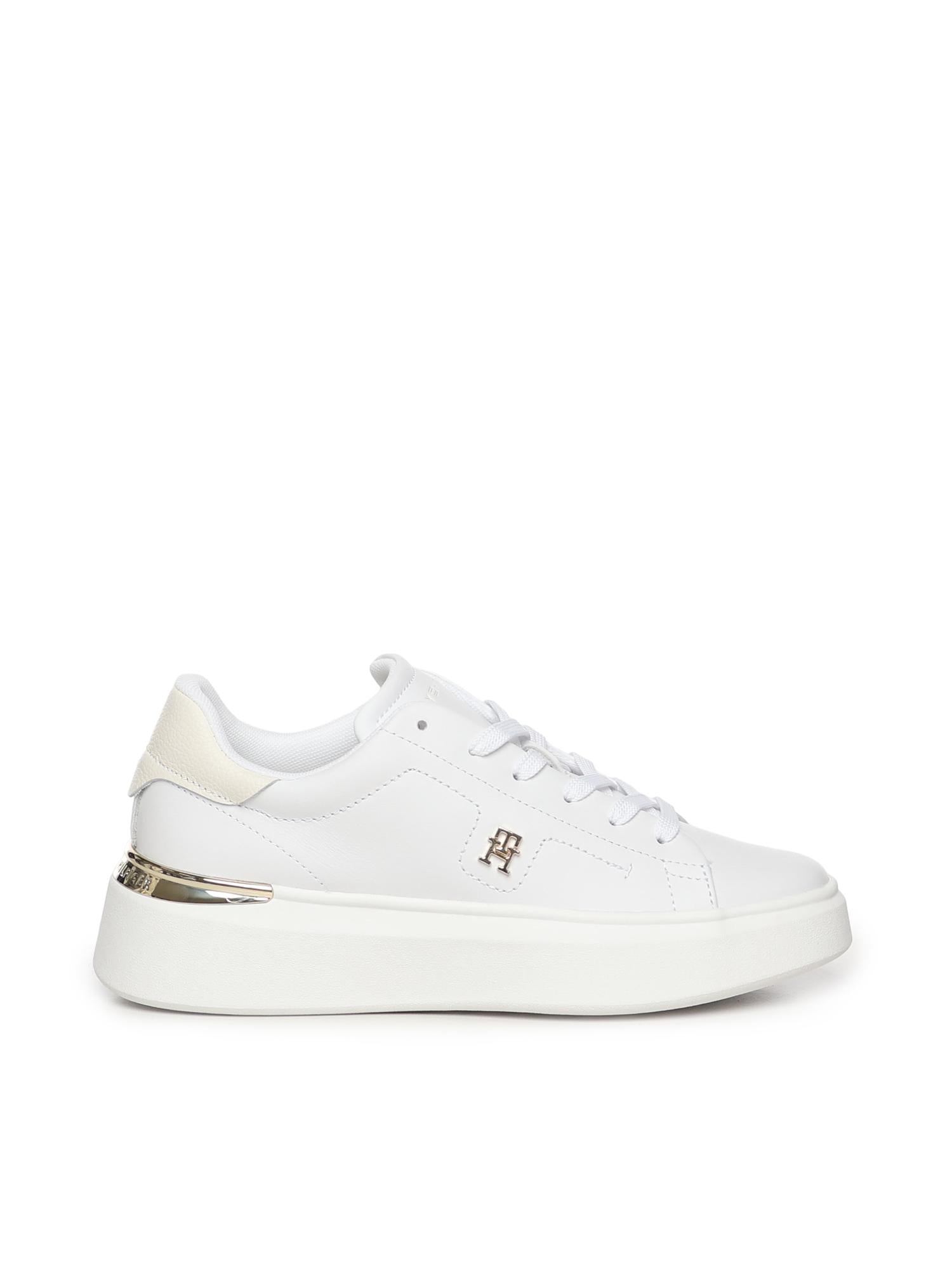 Sneakers in pelle con monogramma FW0FW08631 YBS TOMMY HILFIGER 