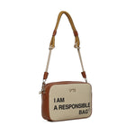 Borsa Responsible con logo 73BS9N006 RESPONSIBLEOFF WHITE/CUOIO V° 73 