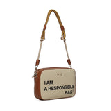 Borsa Responsible con logo 73BS9N006 RESPONSIBLEOFF WHITE/CUOIO V° 73 