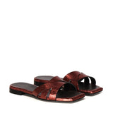 Sandali piatti Miryam<BR/> MIRYAM RETTILE BORDEAUX GIULIANO GALIANO 