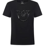 T-shirt logo Love Birds decorato 100535 A2RNZ99 PINKO 