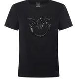 T-shirt logo Love Birds decorato 100535 A2RNZ99 PINKO 