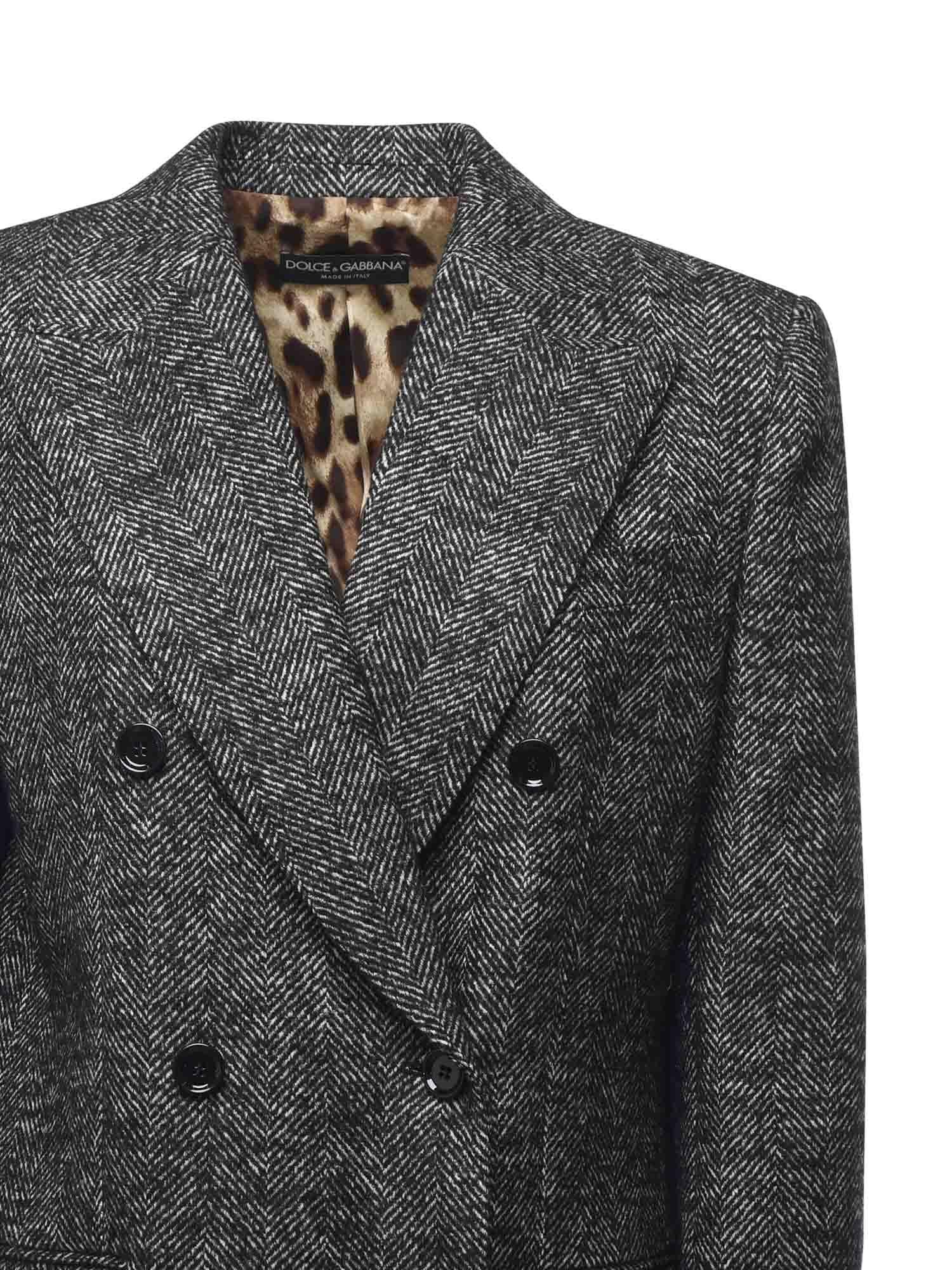 Giacca doppiopetto in chevron F293DT FCZAFS8030 DOLCE & GABBANA 