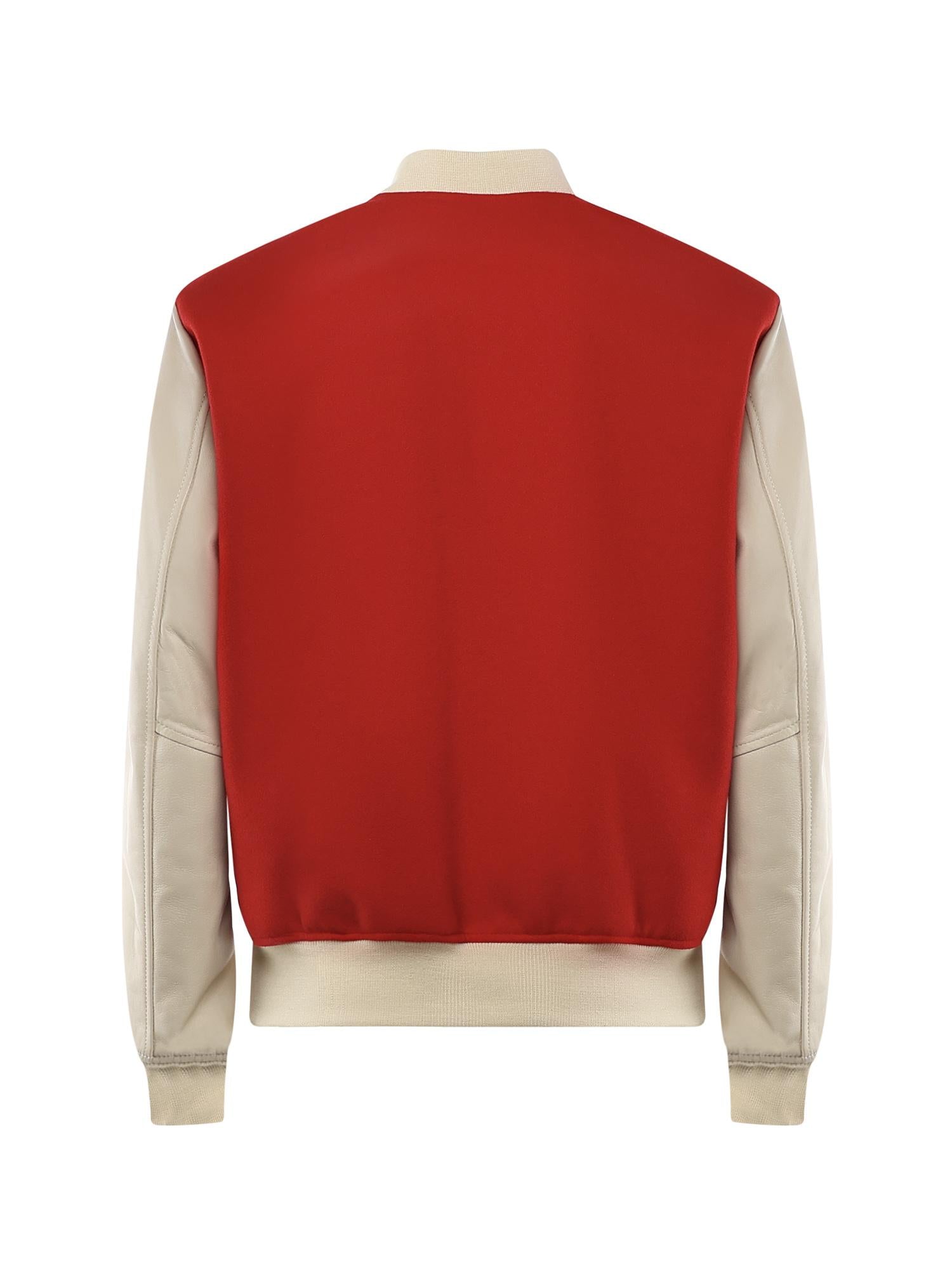 Bomber Varsity in nappa e tessuto VARSITY NAPPAROSSO GIULIANO GALIANO 