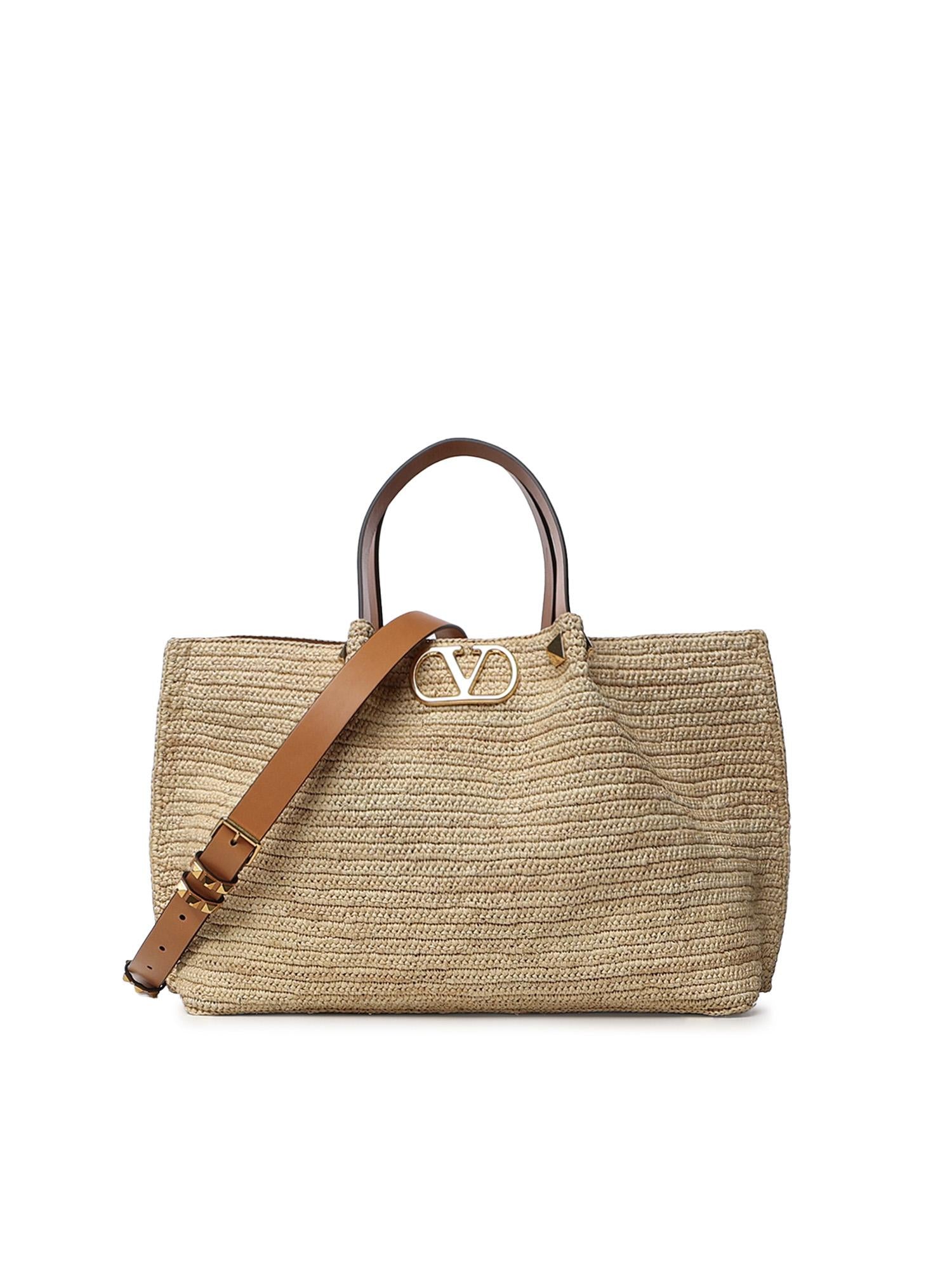 Borsa shopping media in rafia 8W2B0T01 QCLQZW VALENTINO GARAVANI 