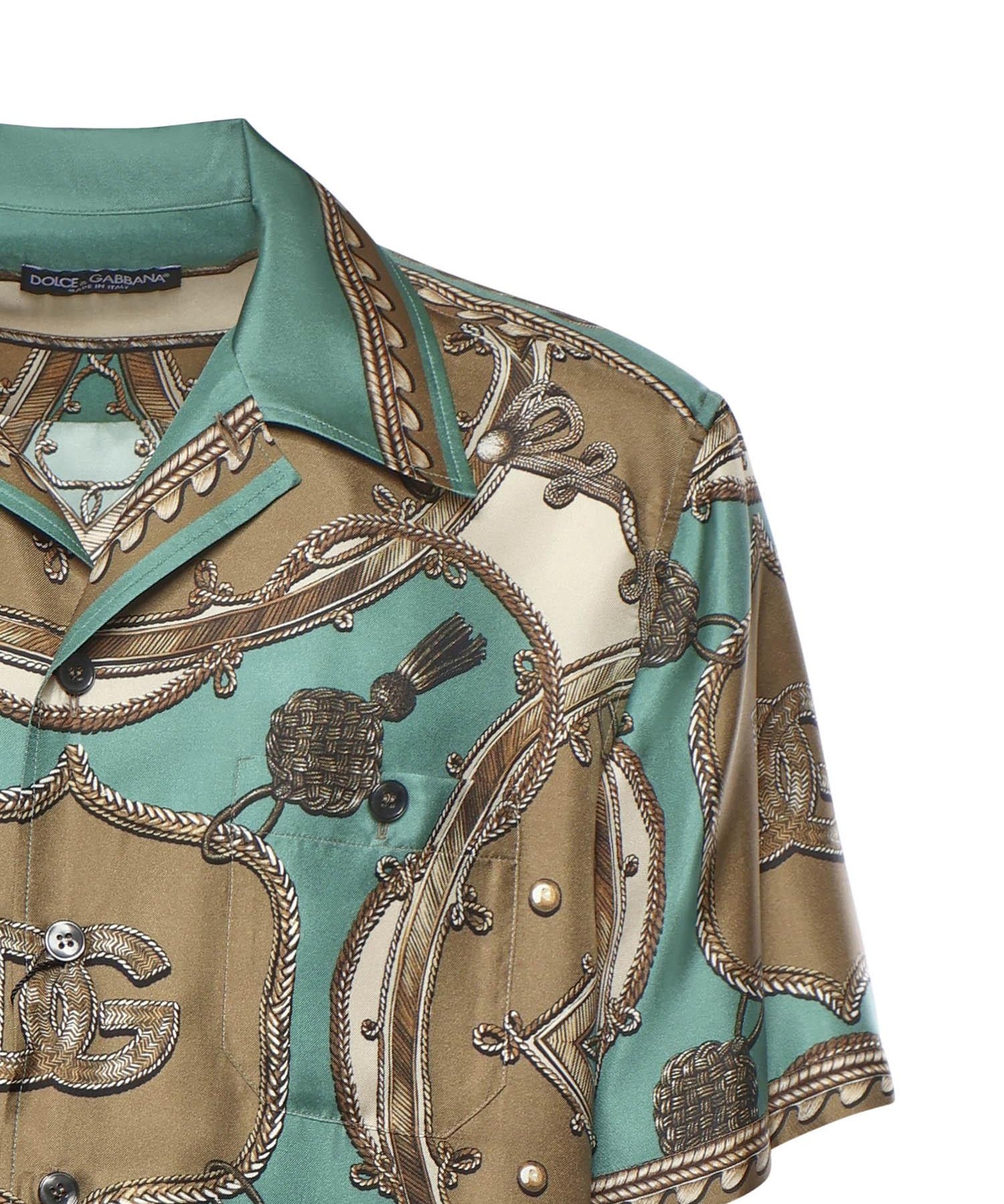 Camicia in twill di seta con stampa cargo G5JH9T HI12CHV5XH DOLCE & GABBANA 
