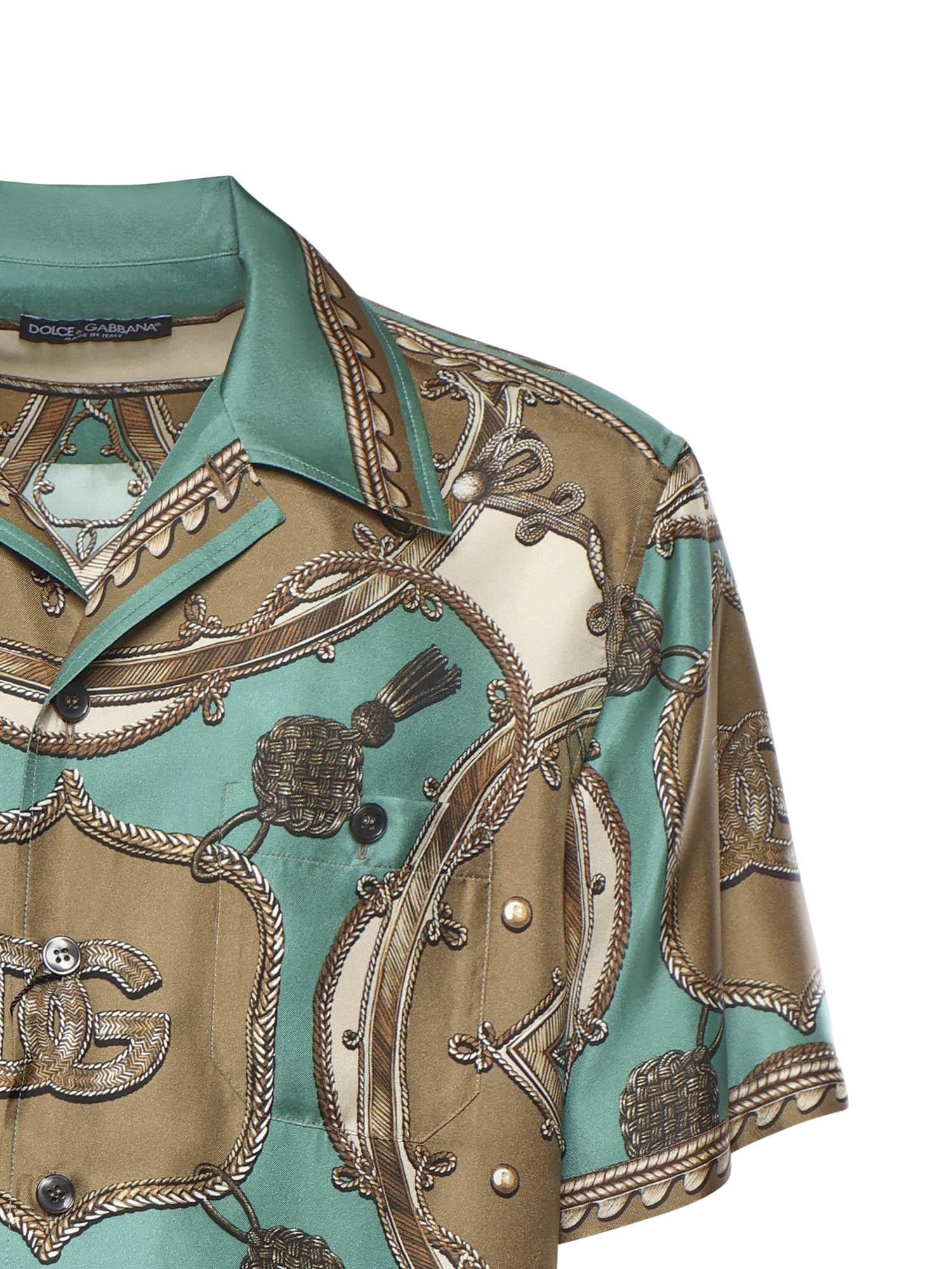 Camicia in twill di seta con stampa cargo G5JH9T HI12CHV5XH DOLCE & GABBANA 