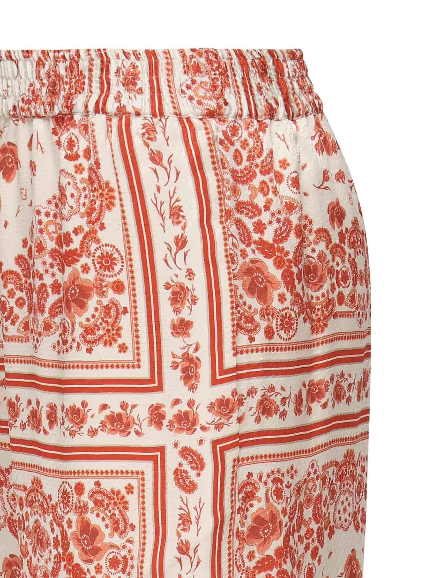Pantaloni in seta con stampa FR6494 AVA1F0D4T FENDI 