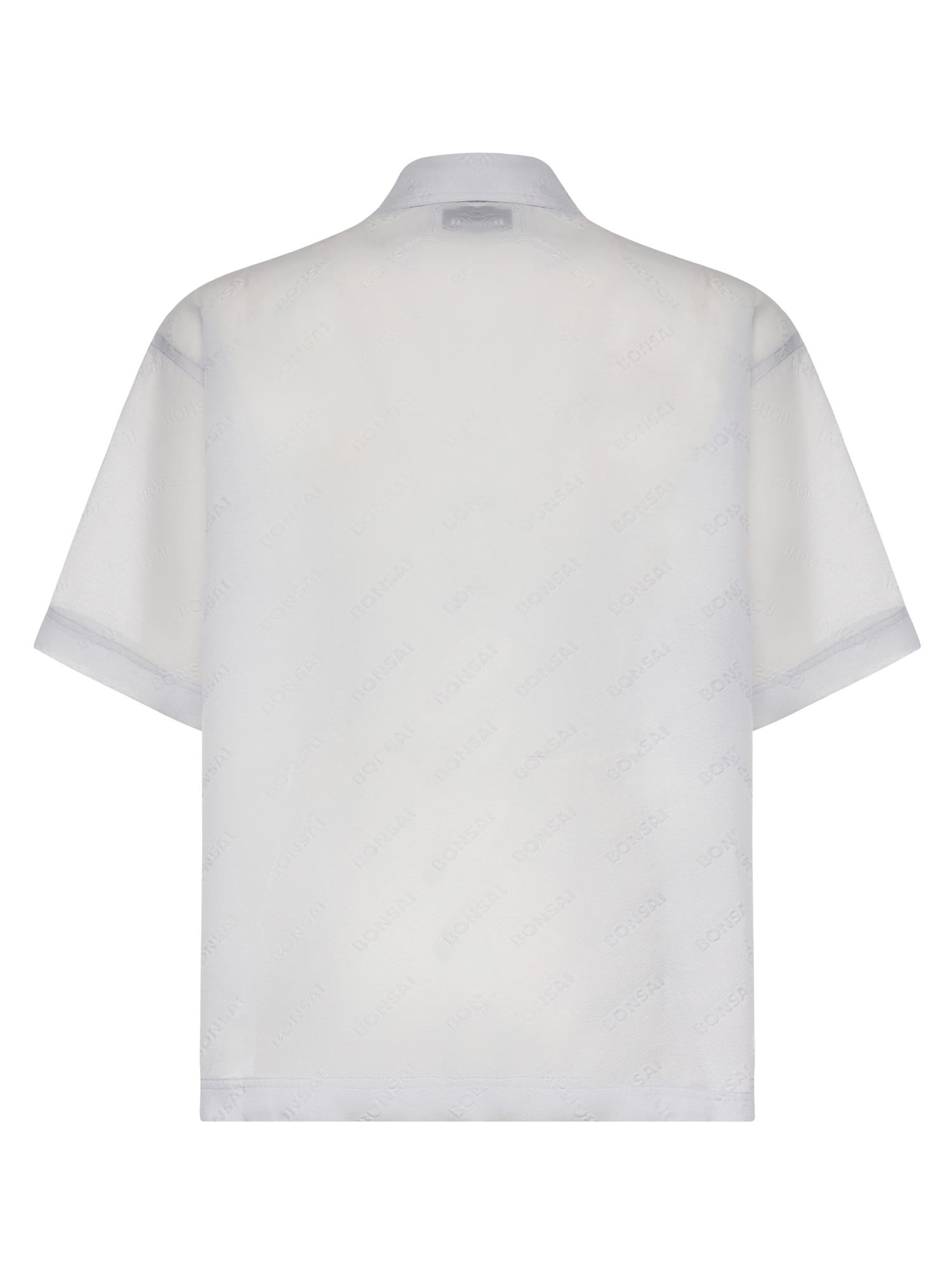 Camicia con logo in misto cotone SH003004 LIGHT GREY BONSAI 