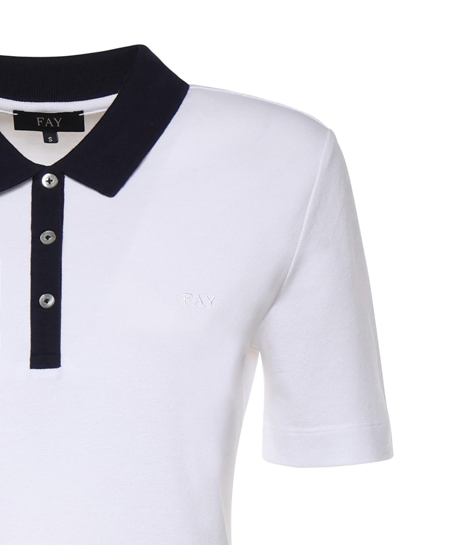 Polo in piquet stretch NPWB252650STDW B001 FAY 