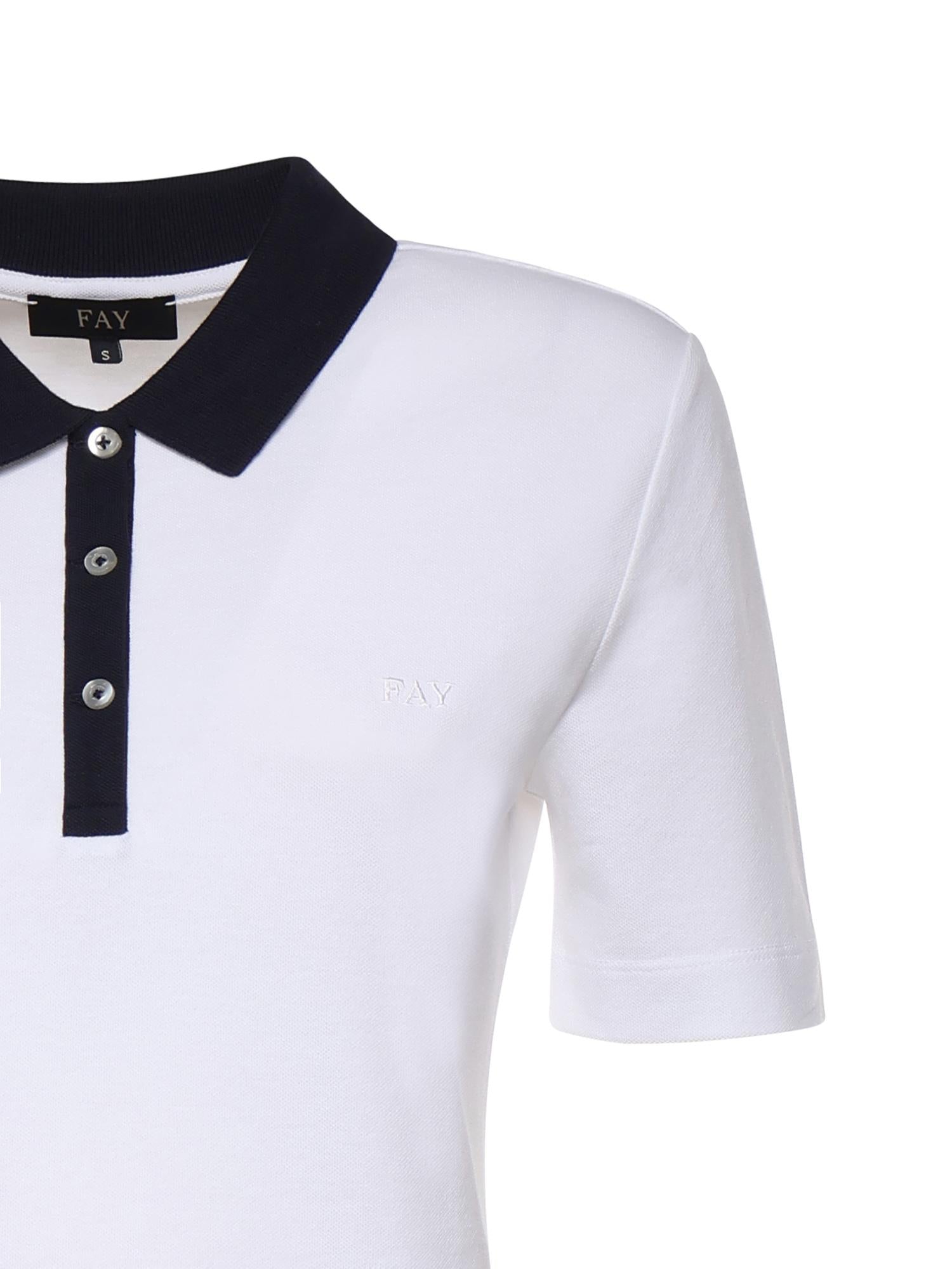 Polo in piquet stretch NPWB252650STDW B001 FAY 