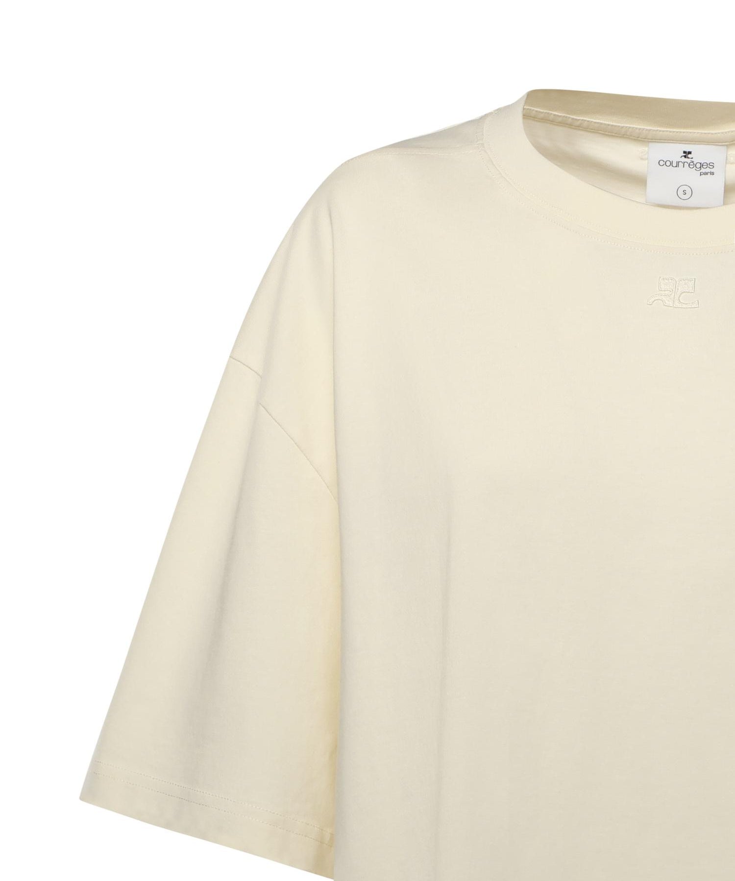 T-shirt in cotone con logo 126JTS237JS0233 0018 COURREGES 
