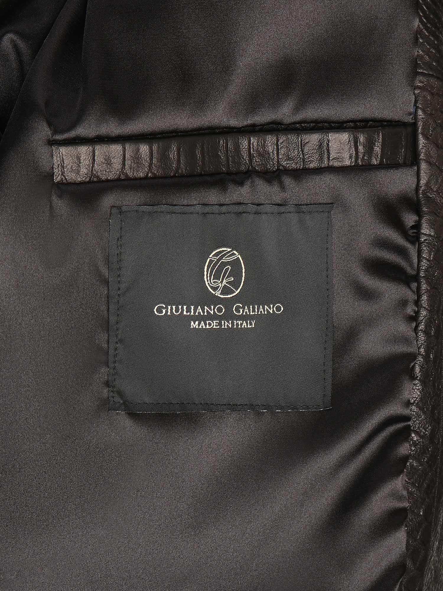 Giubbotto Julius in pelle<BR/> JULIUS CAESAR PITONENERO GIULIANO GALIANO 