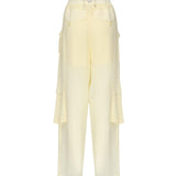 Pantaloni cargo in georgette trasparente 104751 A21FD22 PINKO 