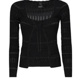 Polo maniche lunghe con riga metallizzata 104734 A2FCZ99 PINKO 
