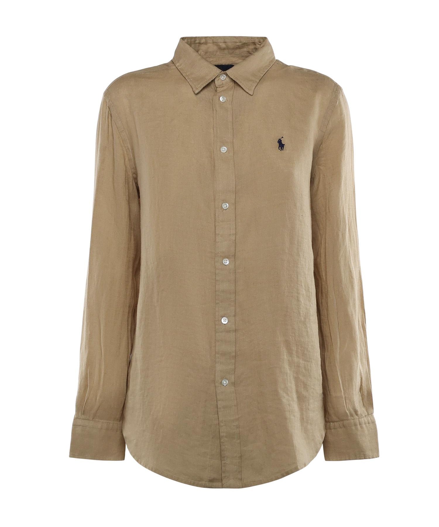 Camicia in lino con logo 211970730 506 POLO RALPH LAUREN 