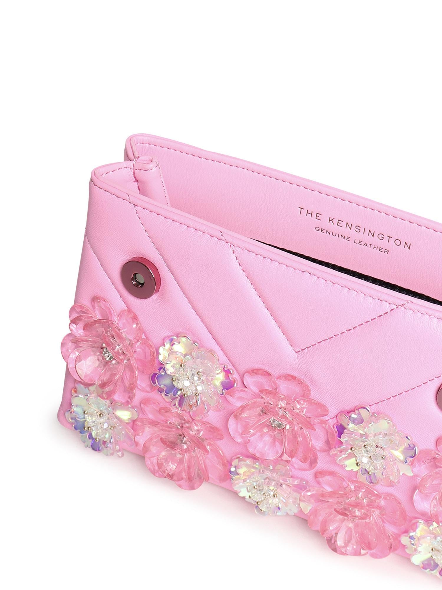 Borsa Kensington in pelle con cristalli 4373598109 PINK KURT GEIGER 