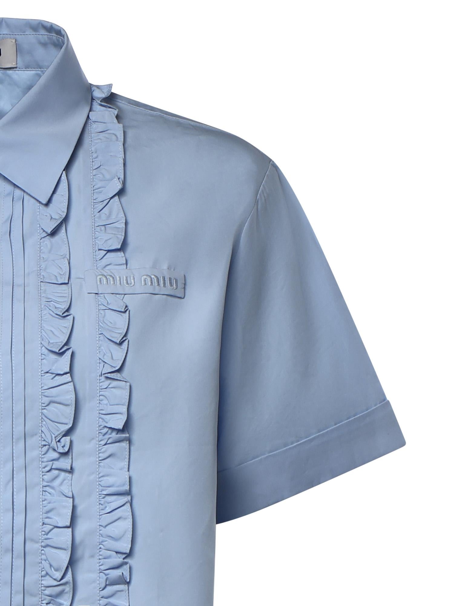 Camicia cropped in popeline MK2045 10RGF0013 MIU MIU 
