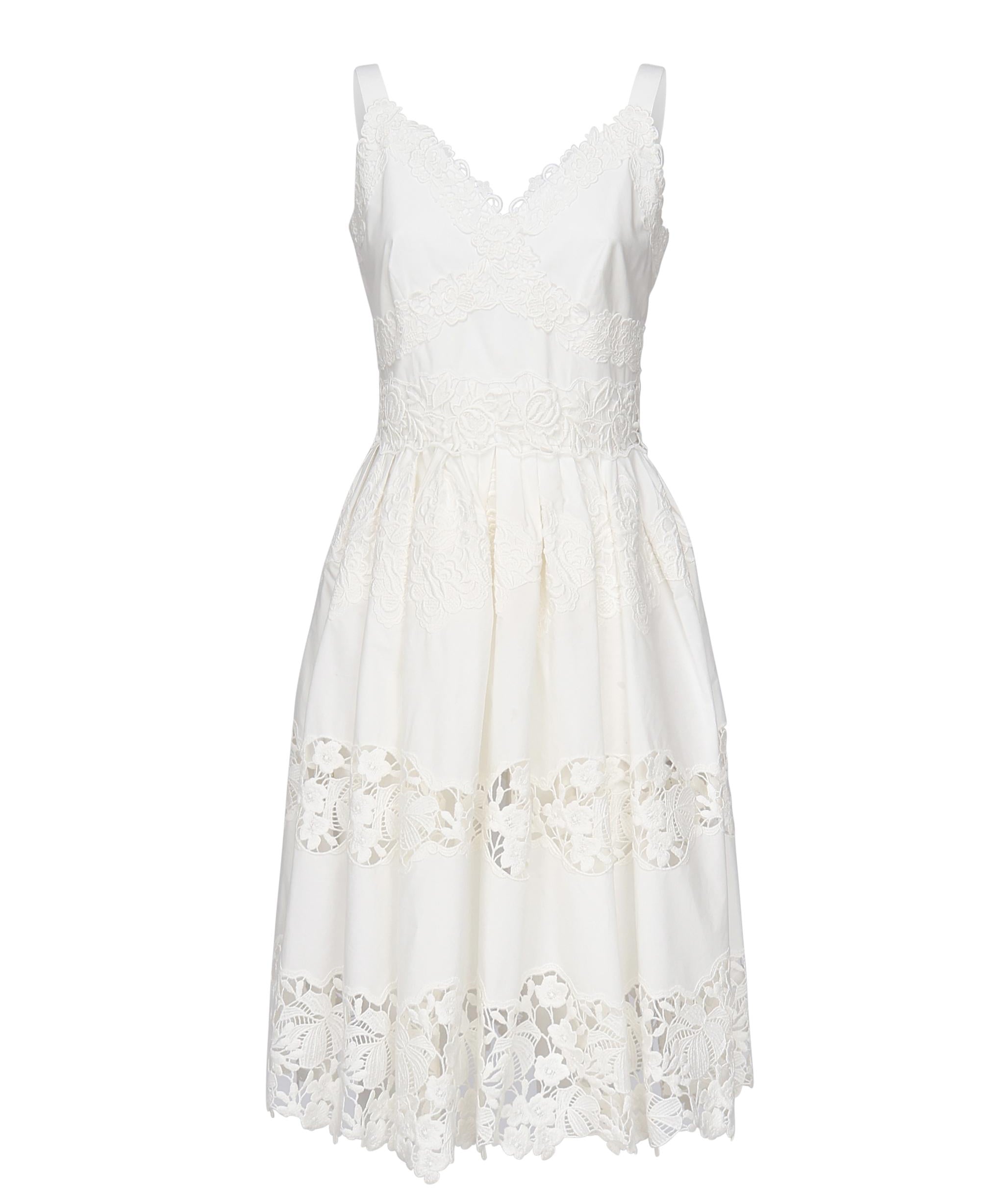 Abito midi in cotone con ricami F6C3QZ FGMFEW0111 DOLCE & GABBANA 