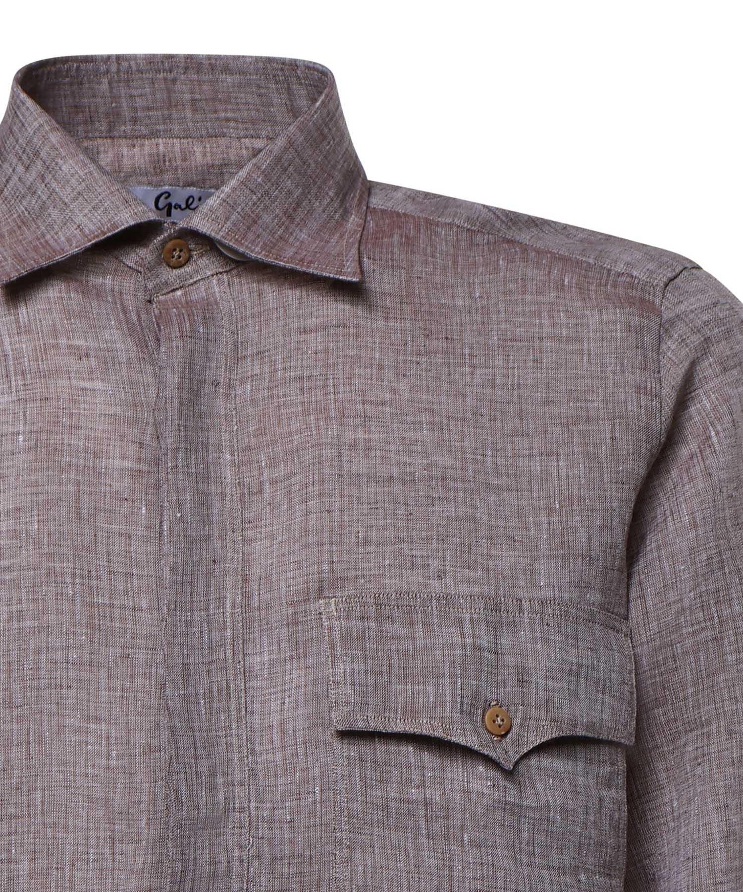 Camicia Rits in lino RITS KAKI GALIANO 