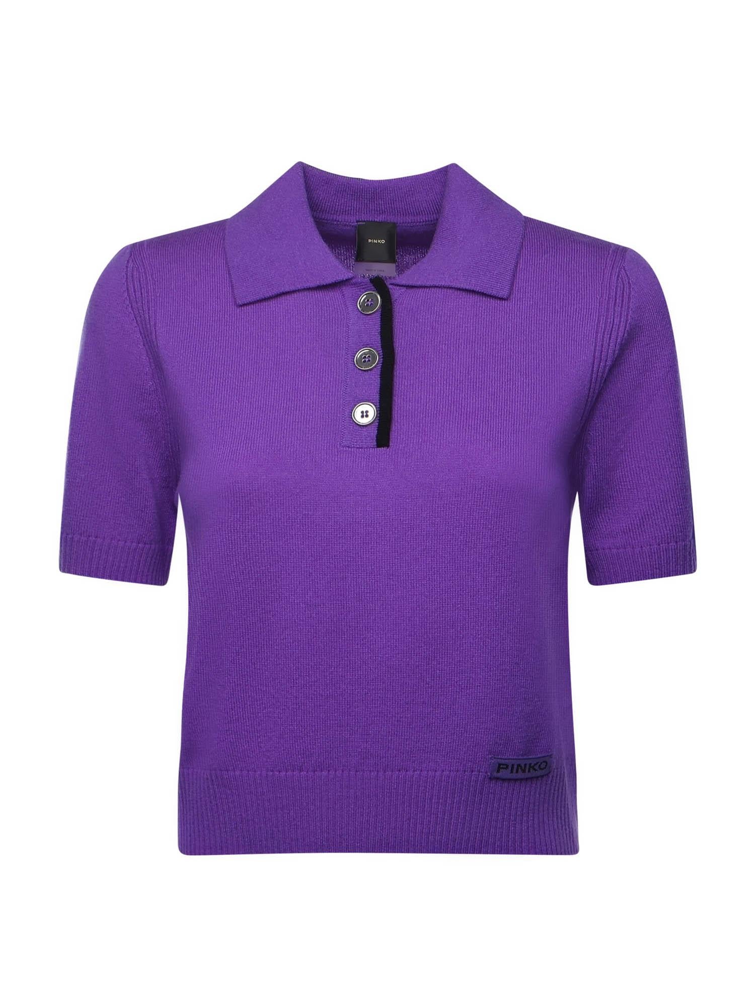 Maglia stile polo con logo 105450 A2Q9W21 PINKO 