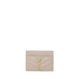 Portacarte Cassandre matelassé in grain de poudre 423291 BOW012721 SAINT LAURENT 