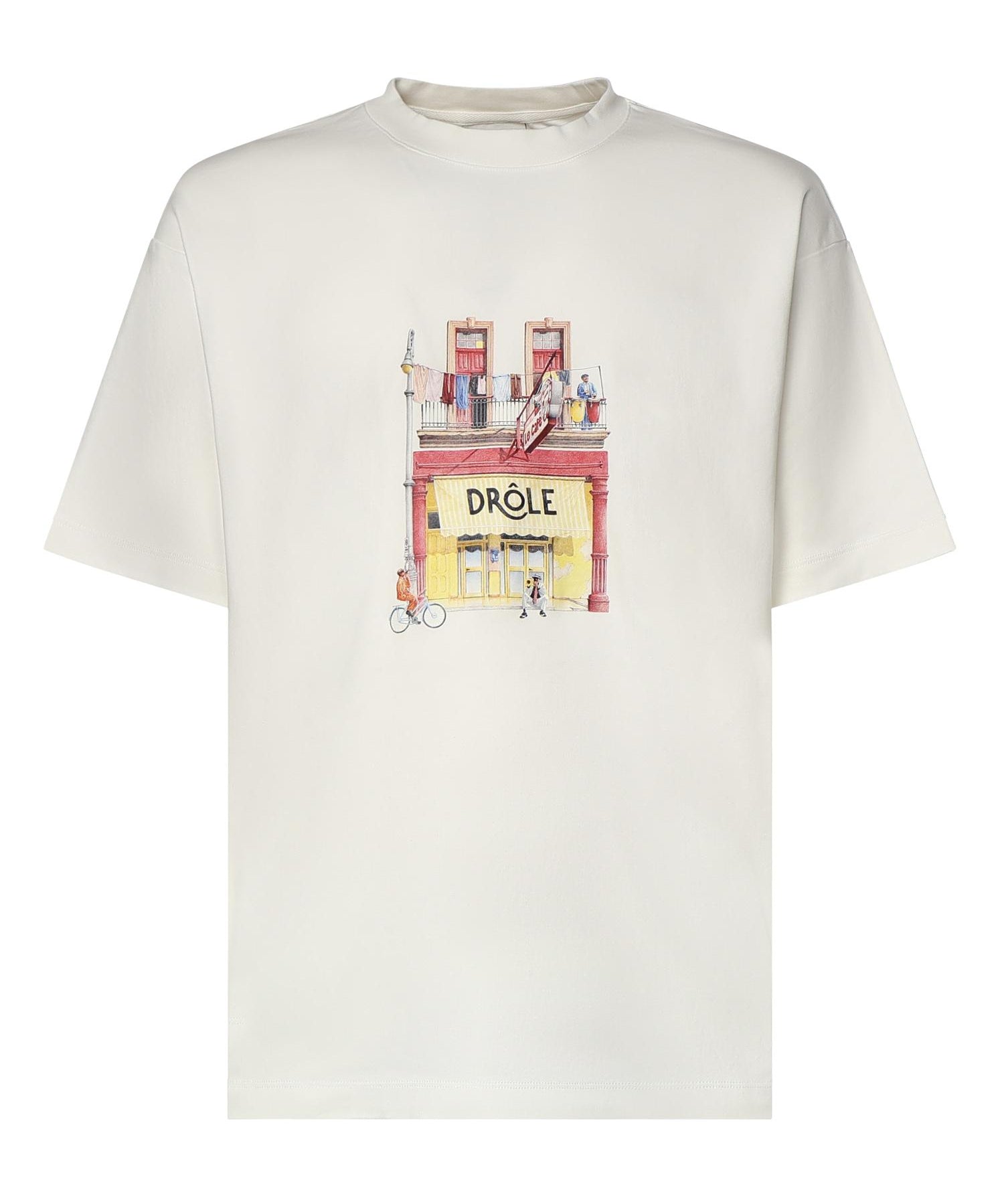 T-shirt Drôle Café in cotone KTS307CO002 OW Drôle de Monsieur 
