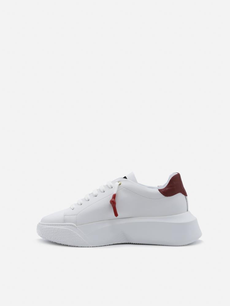 Sneakers nemesis in pelle con talloncino a contrasto<BR/> NEMESIS 2 NAPPA/CROCKWHITE/RED GIULIANO GALIANO 