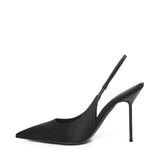 Slingback Lidia in raso PX913XTSAT BLACK PARIS TEXAS 