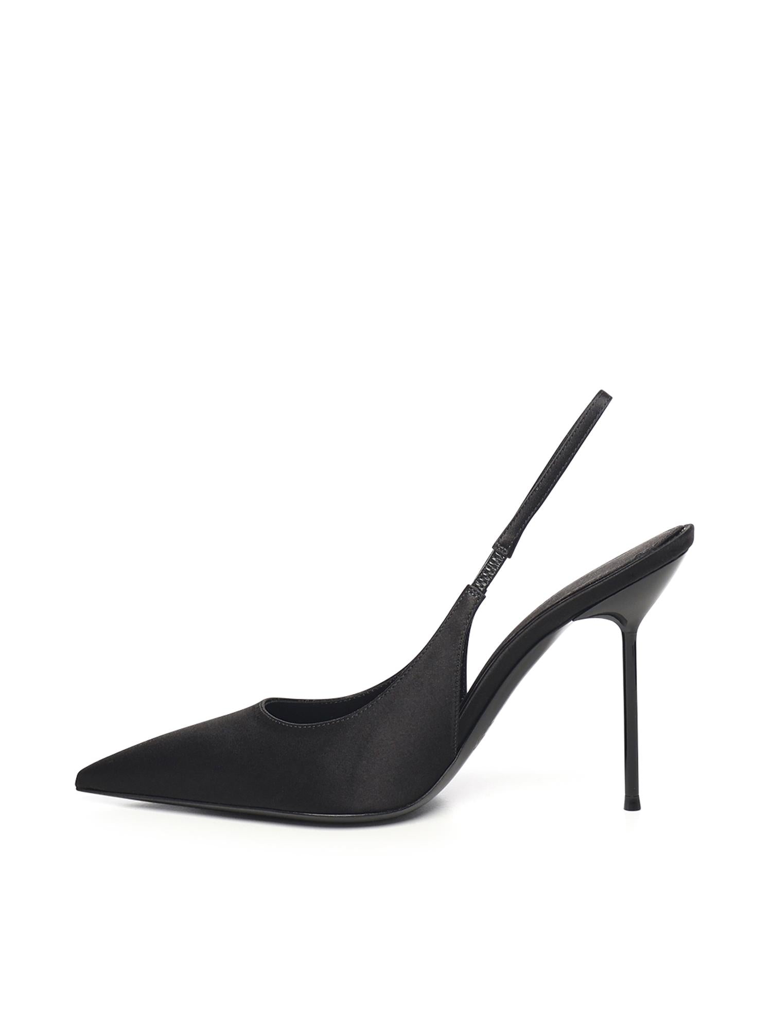 Slingback Lidia in raso PX913XTSAT BLACK PARIS TEXAS 