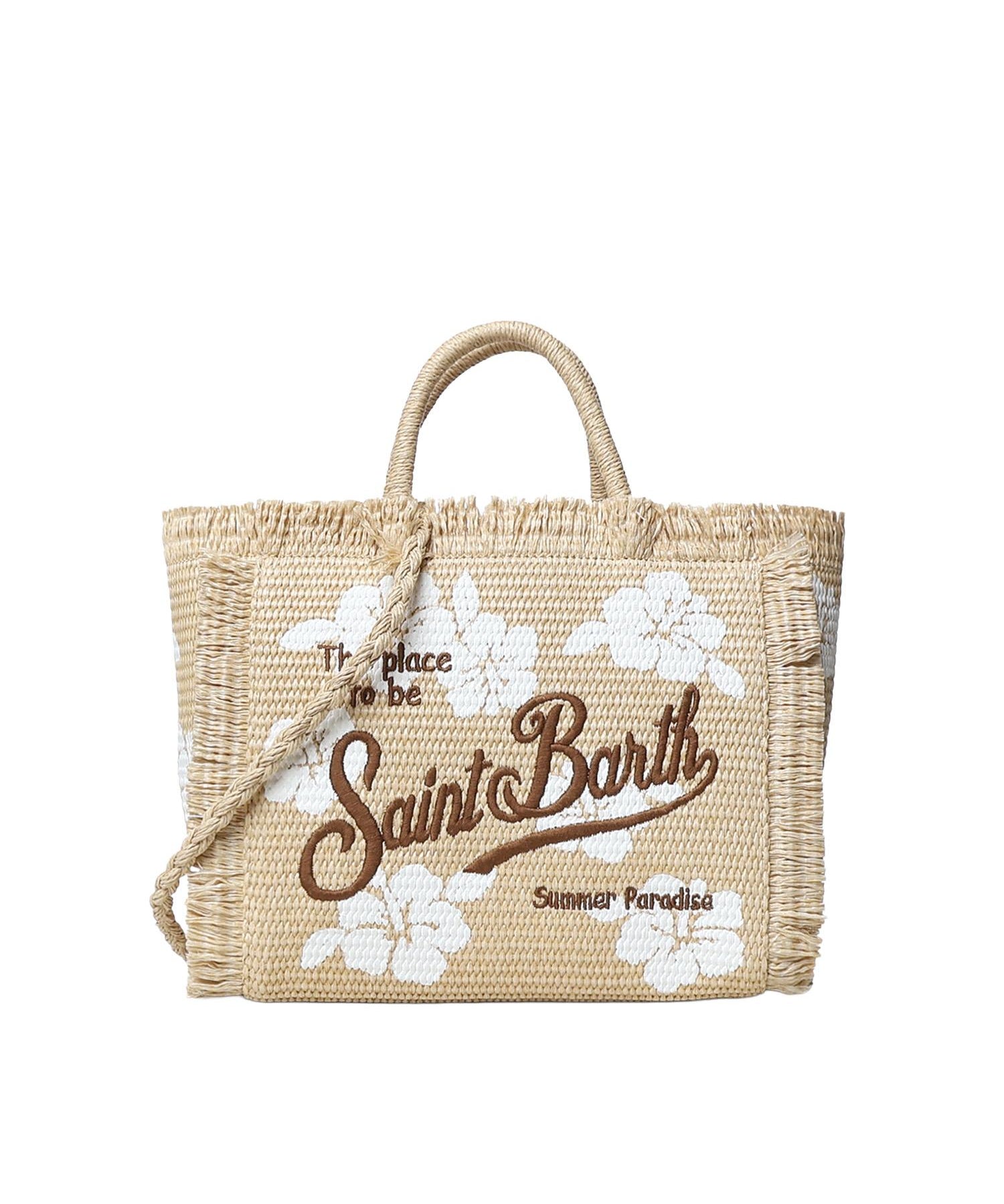 Borsa Colette in tessuto effetto paglia con logo COL0017 03047L MC2 SAINT BARTH 