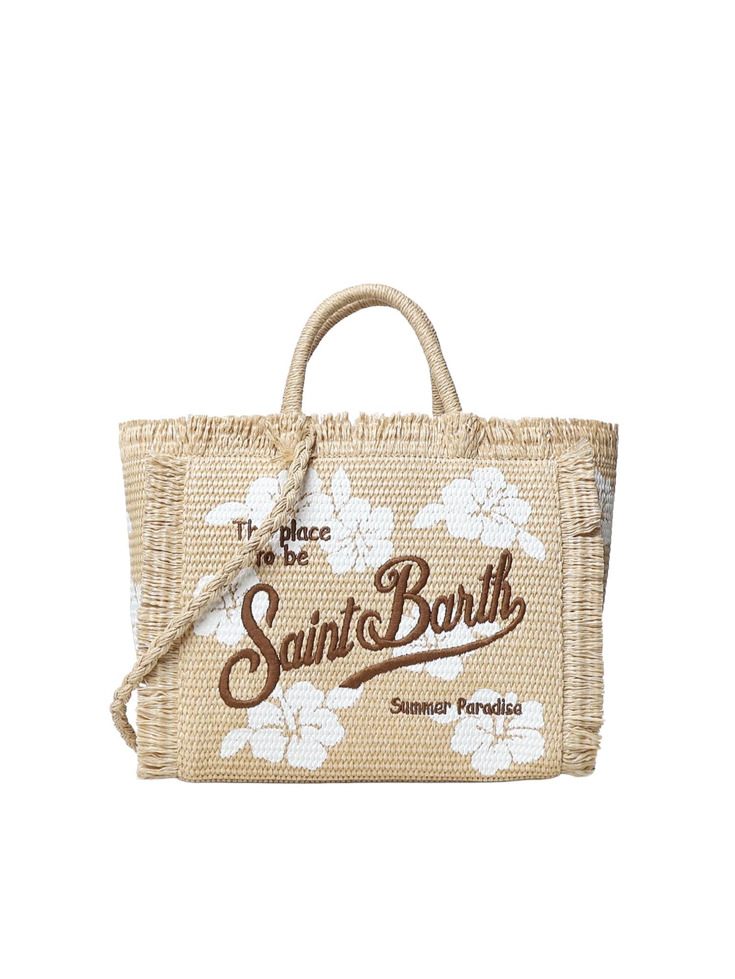 Borsa Colette in tessuto effetto paglia con logo COL0017 03047L MC2 SAINT BARTH 